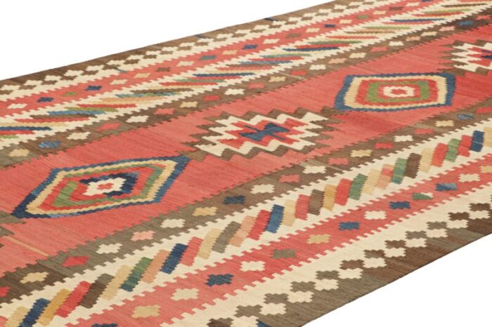 vintage kilim runner in red with geometric medallions from rug and kilim 9176