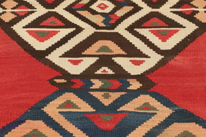 vintage kilim runner in red with geometric medallions from rug and kilim 9929