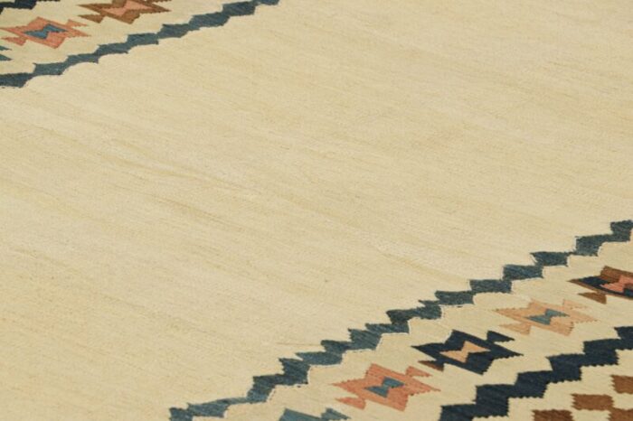 vintage kilim with beige open field and geometric borders from rug and kilim 2399