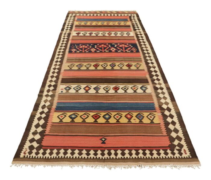 vintage kilim with stripes and geometric patterns from rug and kilim 0467