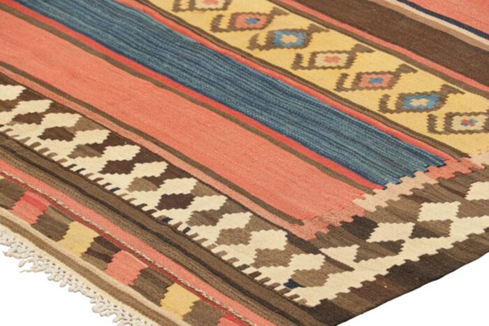 vintage kilim with stripes and geometric patterns from rug and kilim 4246