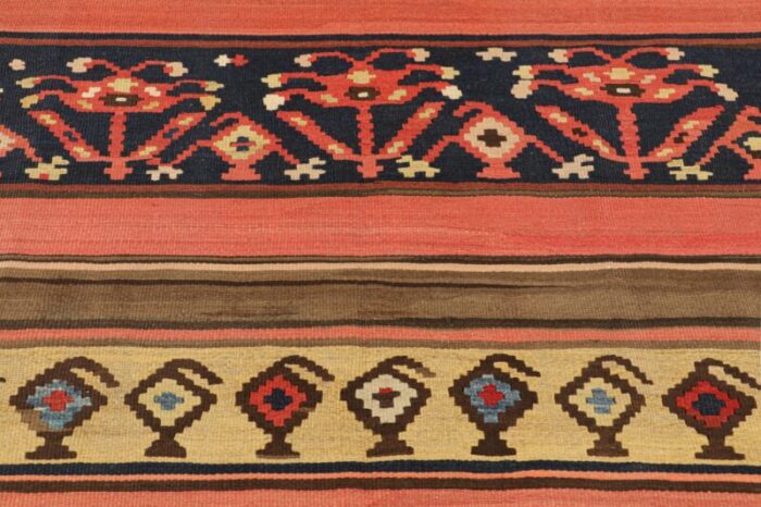 vintage kilim with stripes and geometric patterns from rug and kilim 9237