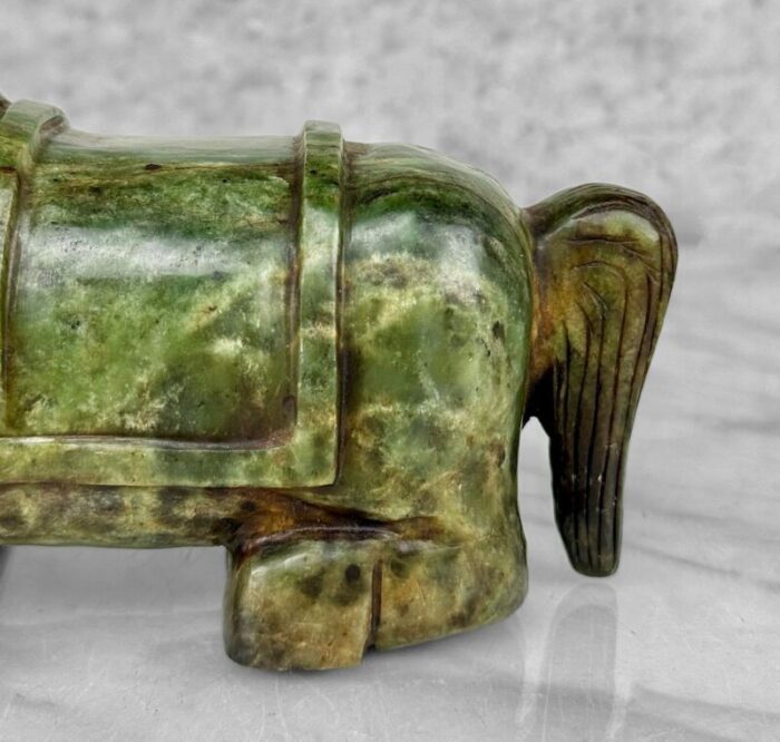 vintage large chinese jade carved tang horse sculpture a pair 5526