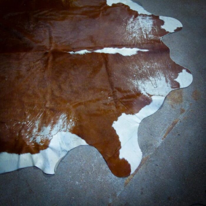 vintage leather cowhide rug 2