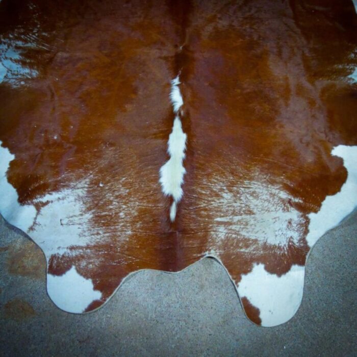 vintage leather cowhide rug 3