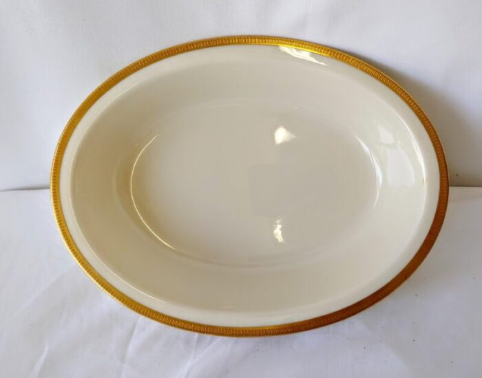 vintage lenox tuxedo dinner plates oval serving bowl and 4 small berry bowls set of 11 3229