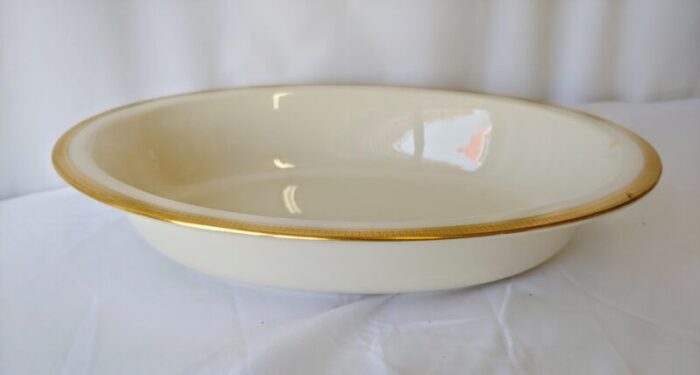 vintage lenox tuxedo dinner plates oval serving bowl and 4 small berry bowls set of 11 6747