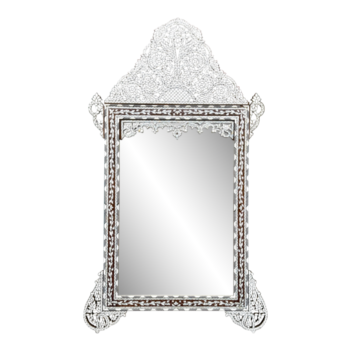 vintage levante mother of pearl inlaid mirror 0943