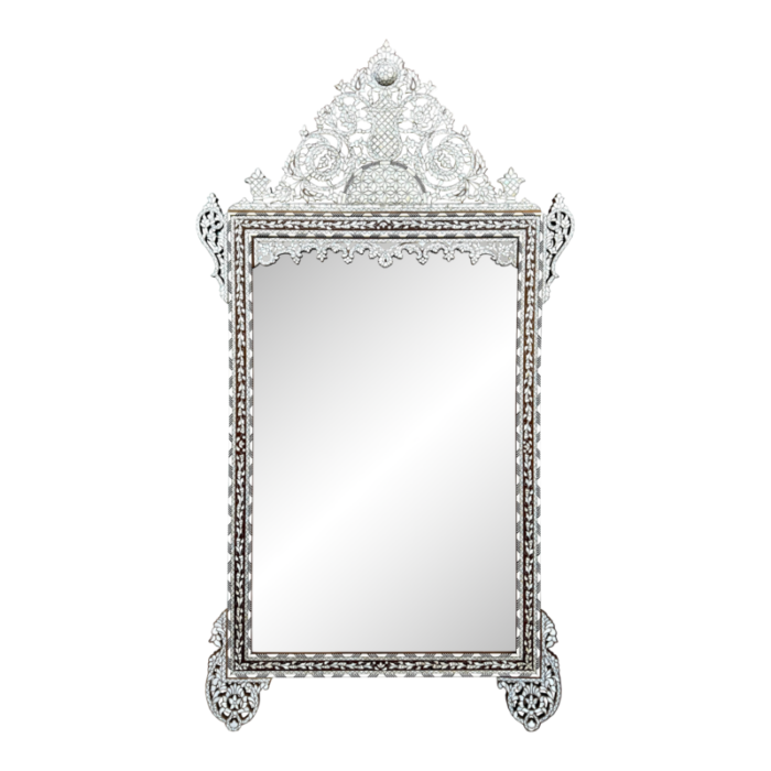 vintage levante mother of pearl inlaid mirror 5083