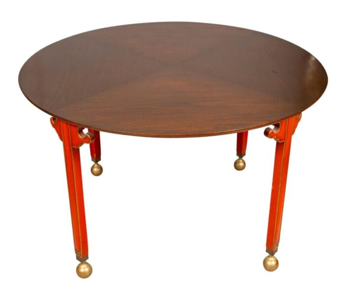 vintage mahogany red lacquered table 3733