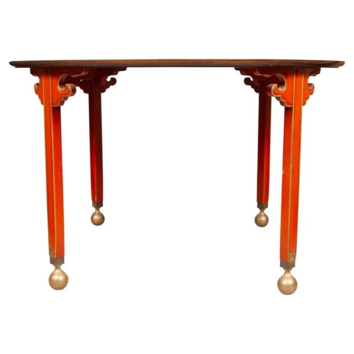 vintage mahogany red lacquered table 5137