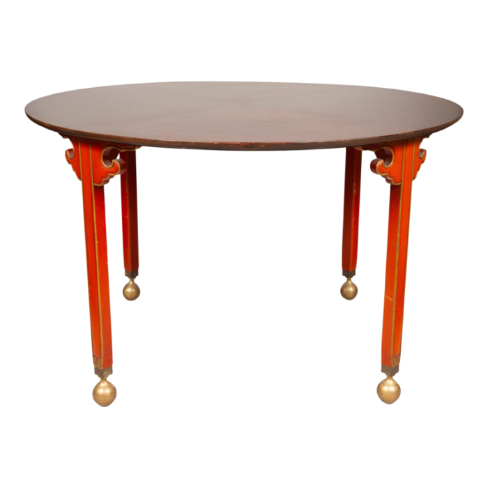 vintage mahogany red lacquered table 6786