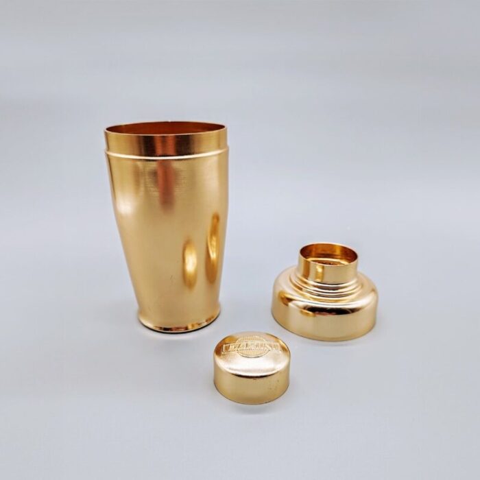 vintage martini cocktail shaker in gold 1960s 3