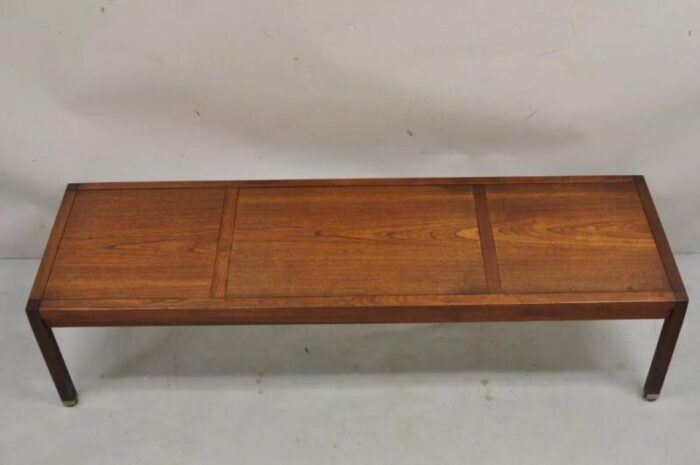 vintage mid century modern teak wood danish style rectangular coffee table 1203