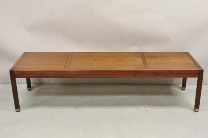 vintage mid century modern teak wood danish style rectangular coffee table 5872