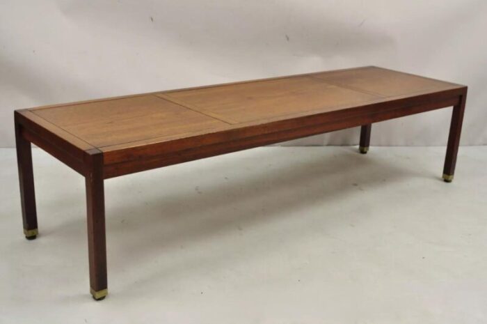 vintage mid century modern teak wood danish style rectangular coffee table 6158