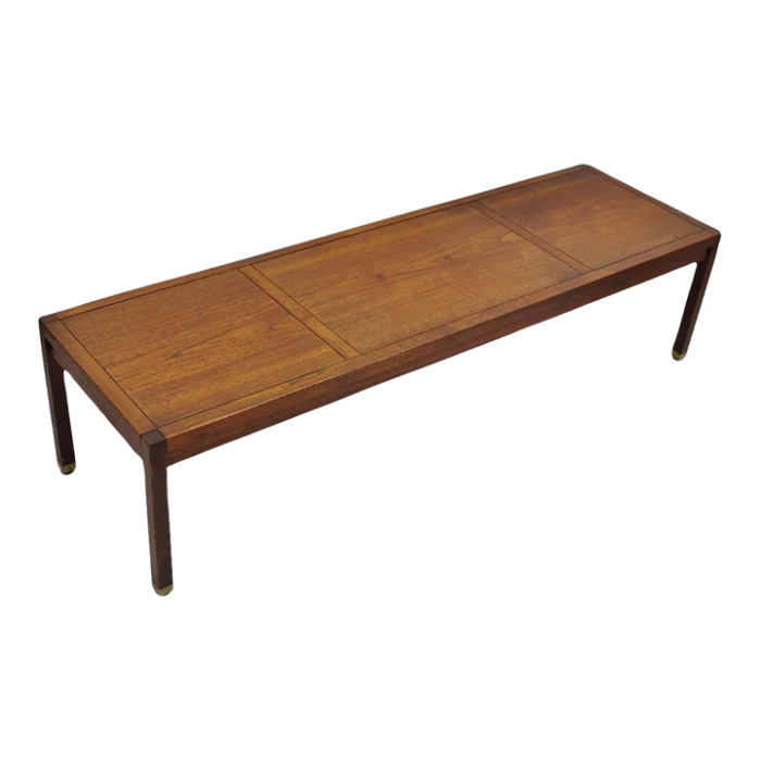 vintage mid century modern teak wood danish style rectangular coffee table 7334