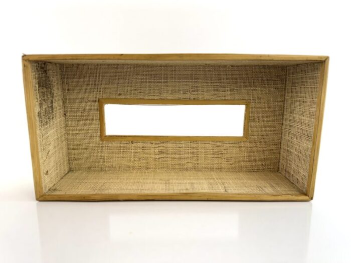 vintage mid century rattan tissue box cover 3728