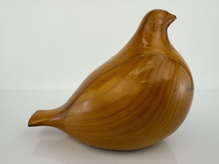 vintage mid century wood hand carved wood bird 0229