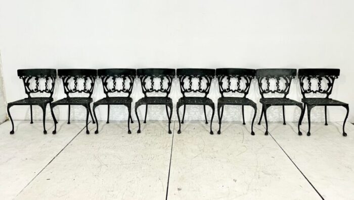 vintage molla cast aluminum dining set 8 chairs and table base 2338