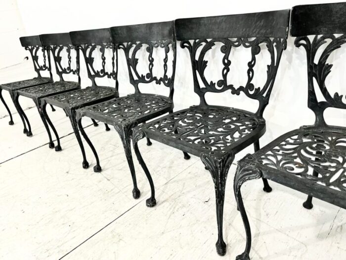 vintage molla cast aluminum dining set 8 chairs and table base 3437