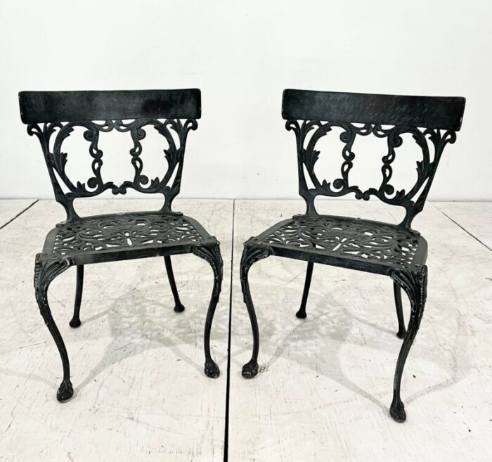 vintage molla cast aluminum dining set 8 chairs and table base 5882