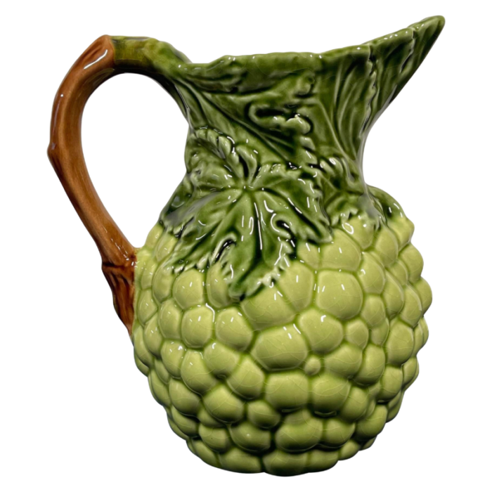 vintage olfaire green grape pitcher 5118