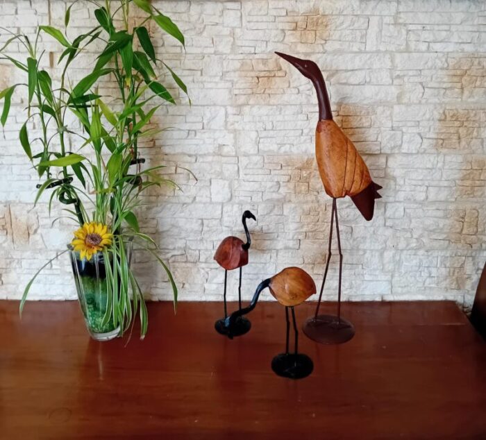 vintage ornamental bird figurines set of 3 4048