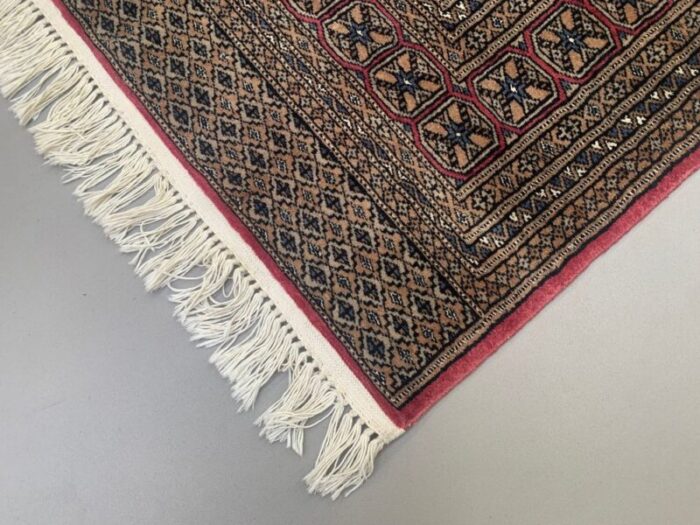 vintage pakistani turkoman bokhara beige rug 10