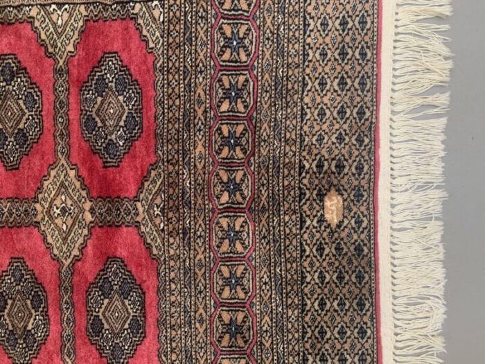 vintage pakistani turkoman bokhara beige rug 7