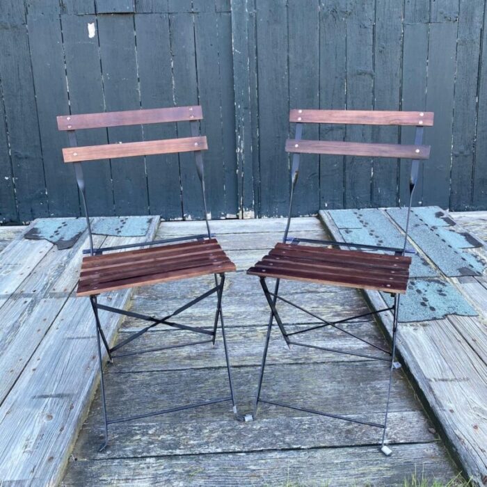 vintage parisian style foldable bistro chairs set of 6 1593