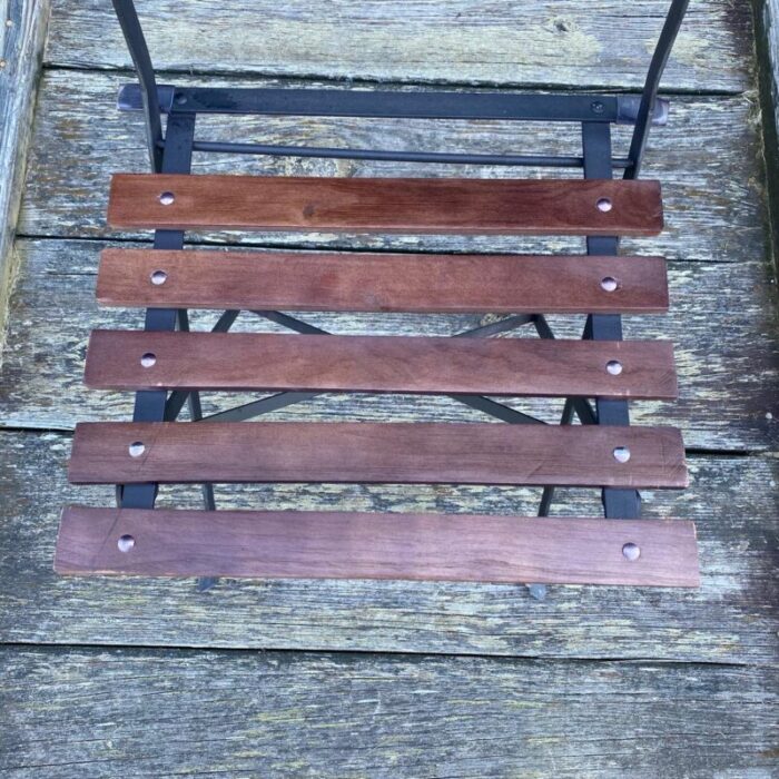 vintage parisian style foldable bistro chairs set of 6 5222