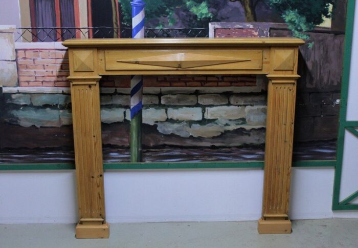 vintage pinewood fireplace mantel 1920s 2