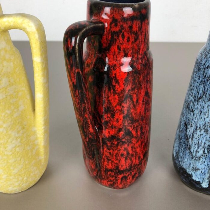 vintage pottery fat lava 275 20 vases from scheurich germany 1970s set of 4 10