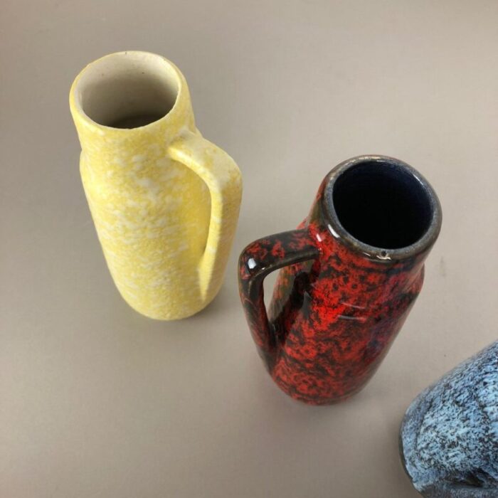 vintage pottery fat lava 275 20 vases from scheurich germany 1970s set of 4 14