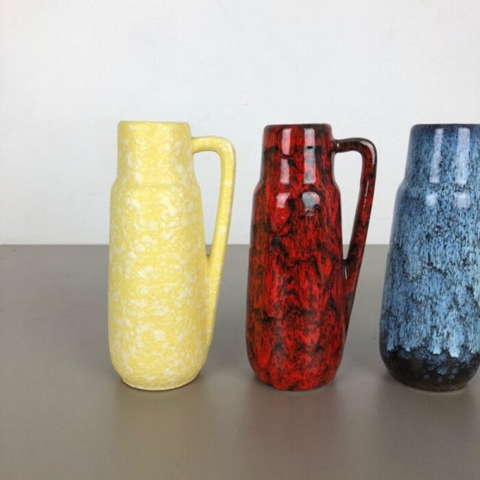 vintage pottery fat lava 275 20 vases from scheurich germany 1970s set of 4 3