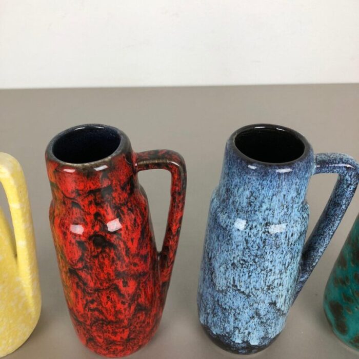 vintage pottery fat lava 275 20 vases from scheurich germany 1970s set of 4 7