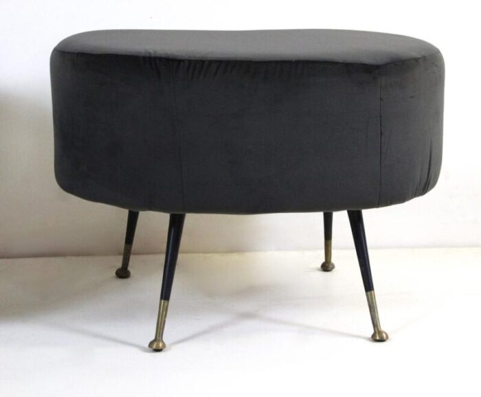 vintage pouf with brass 1970s 0068