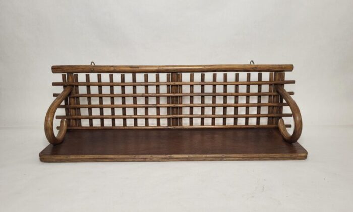 vintage rattan shelf 1970s 0828