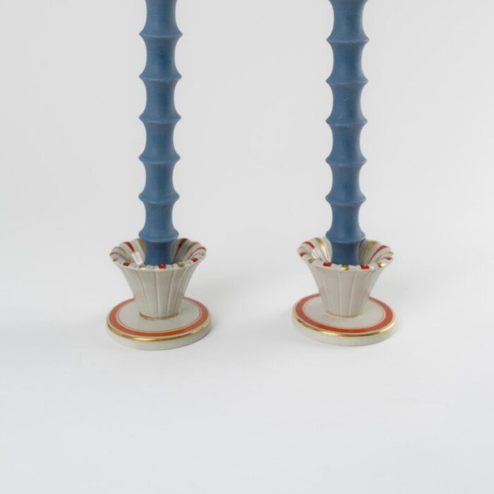 vintage royal copenhagen tureby oranja candlestick holder a pair 3263