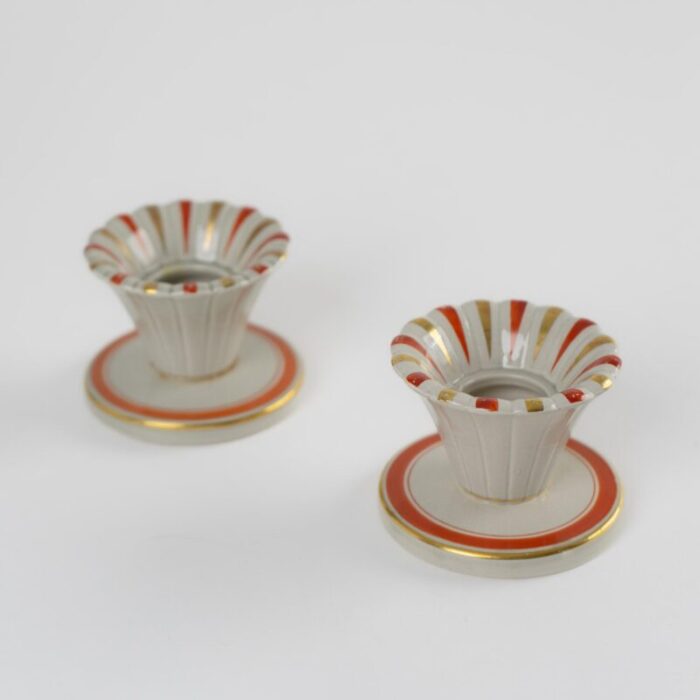 vintage royal copenhagen tureby oranja candlestick holder a pair 3490