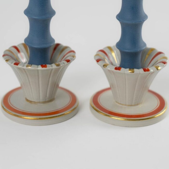 vintage royal copenhagen tureby oranja candlestick holder a pair 6439