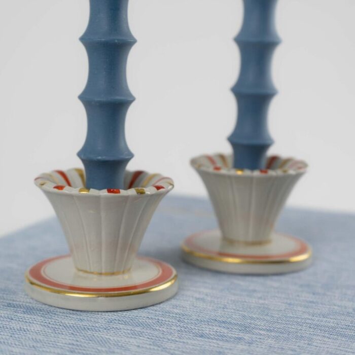 vintage royal copenhagen tureby oranja candlestick holder a pair 9742