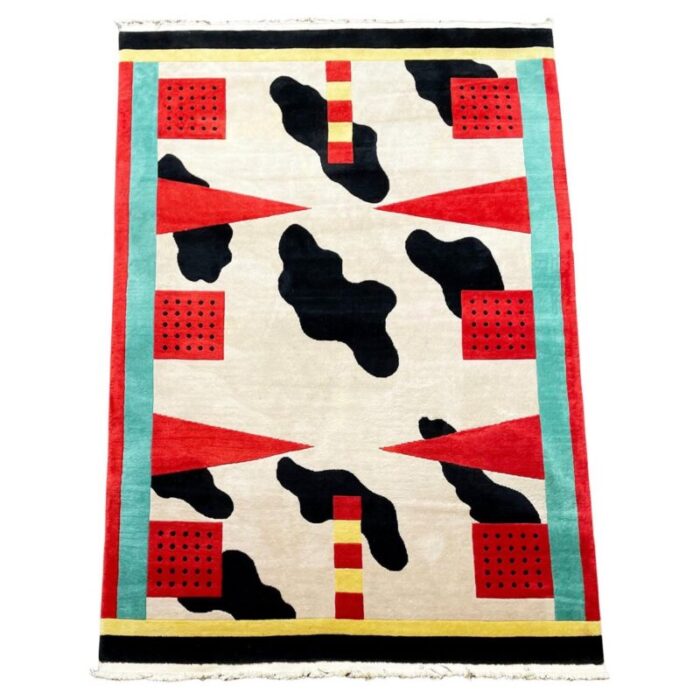 vintage rug by nathalie du pasquier for memphis milano california 1983 1