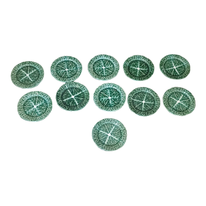 vintage set of 11 portugese secla cabbage dessert plates 4877