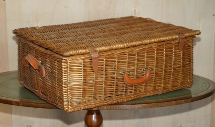 vintage six person wicker picnic hamper from fortnum mason 2