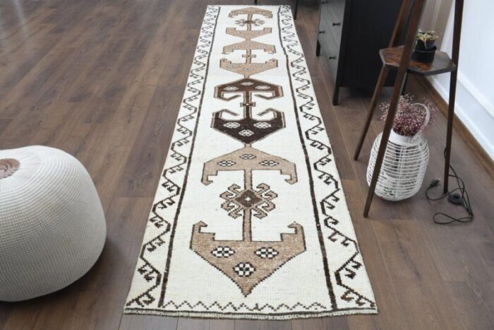 vintage turkish boho white rug 1