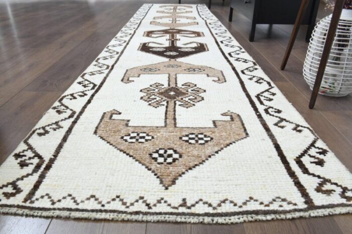 vintage turkish boho white rug 2