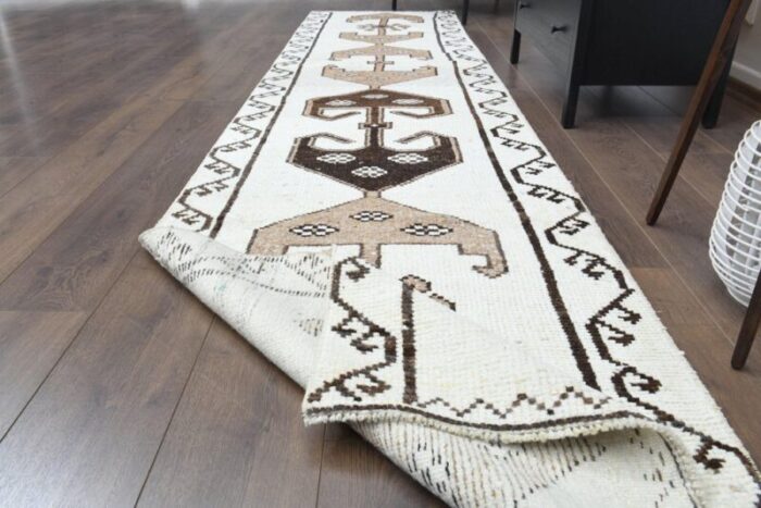 vintage turkish boho white rug 3