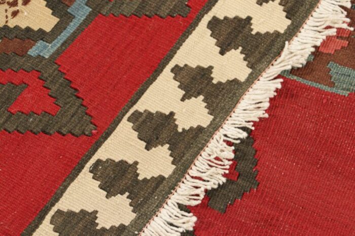 vintage turkish kilim runner in red with geometric medallions from rug and kilim 3217